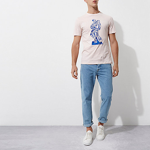 black river island molly jeans,jacques-vertuk Online Pink  sinner  print slim fit T-shirt men 302696