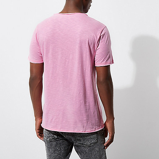 river island dresses for weddings,jacques-vertuk Dresses Pink slim fit raw cut pocket T-shirt T-Shirts / Tanks Sale men