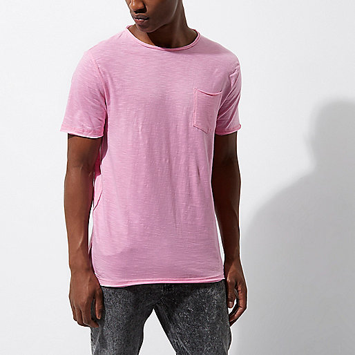 river island dresses for weddings,jacques-vertuk Dresses Pink slim fit raw cut pocket T-shirt T-Shirts / Tanks Sale men