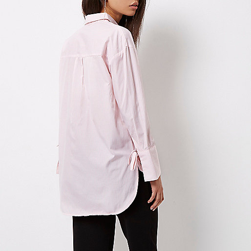 river island buchanan galleries,jacques-vertuk UK Sale Pink stripe print oversized shirt women 697655