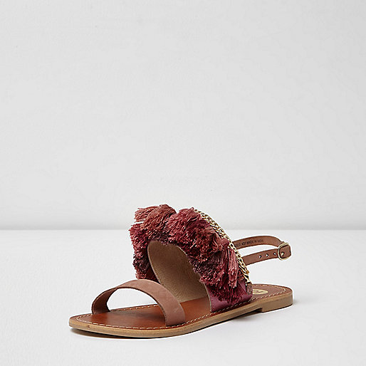 river island online sale,jacques-vertuk Ireland Pink tassel embellished leather sandals women 706296