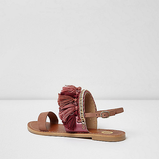 river island online sale,jacques-vertuk Ireland Pink tassel embellished leather sandals women 706296