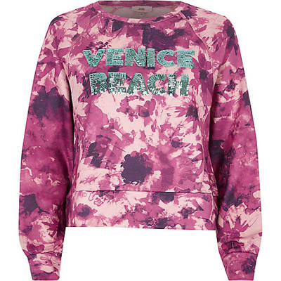 cross bag river island,jacques-vertuk Sale Shirts Pink tie dye Venice beach sequin sweater Hoodies / Sweatshirts Tops women