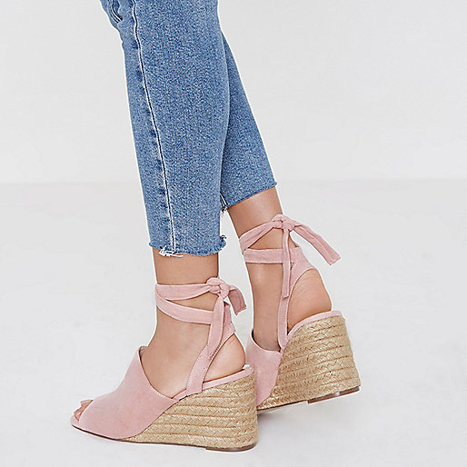 river island crochet bag,jacques-vertuk Clothing South Africa Pink tie up espadrille wedges Sandals Shoes / Boots women