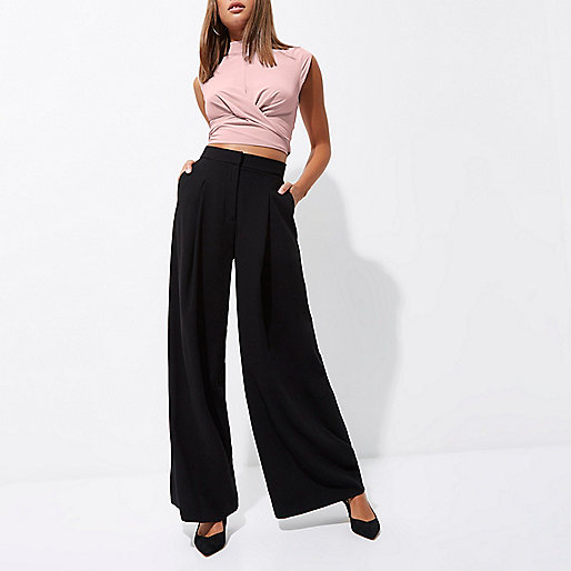 river island petite molly jeans,Womens Clothes Sale jacques-vertuk Pink twist front high neck crop top Crop Tops / Bralets Tops women