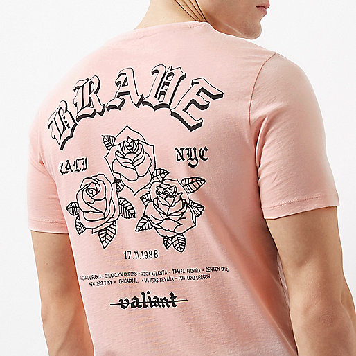 river island mom jeans,jacques-vertuk South Africa Pink 'valiant' floral print slim fit T-shirt T-Shirts / Tanks Sale men