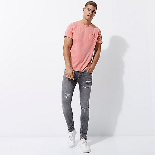 river island chelsea boots,Www Riverisland Pink washed crew neck slim fit T-shirt T-Shirts / Tanks Sale men