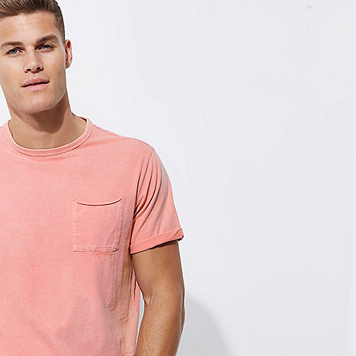 river island chelsea boots,Www Riverisland Pink washed crew neck slim fit T-shirt T-Shirts / Tanks Sale men