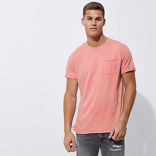 river island chelsea boots,Www Riverisland Pink washed crew neck slim fit T-shirt T-Shirts / Tanks Sale men