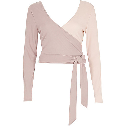 river island party wear,jacques-vertuk Stores Pink wrap tie ballet crop top women 706998