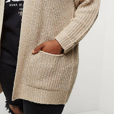 river island smock,Camel Skirt jacques-vertuk Plus beige knit sequin cardigan Knitwear Sale women