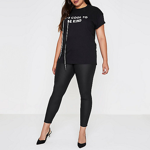 river island leather backpack,New At jacques-vertuk Plus black 'cool to be kind' print T-shirt Print T-Shirts / Tanks T-Shirts & Tanks Tops women