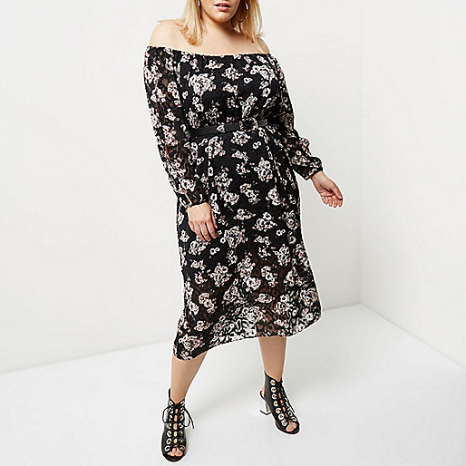 black ollie spray on skinny jeans,jacques-vertuk Ireland Plus black floral print bardot dress women 700450