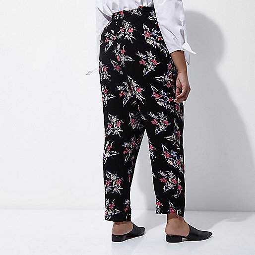 river island bluewater,jacques-vertuk Shop Plus black floral print tapered joggers women 704211