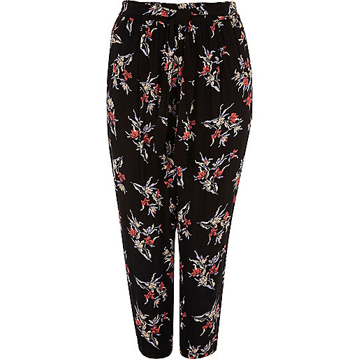 ladies winter coats river island,jacques-vertuk Beach Dress Plus black floral print tapered joggers Joggers Pants women