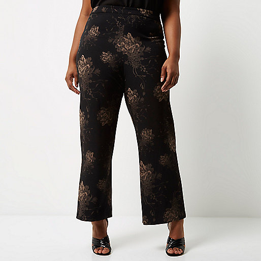 river island snaffle bag,jacques-vertuk Black Denim Shirt Plus black floral wide leg pants Pants Sale women