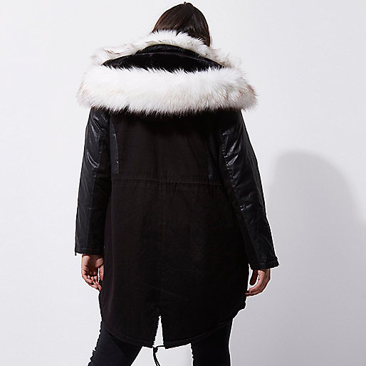 black platform sandals river island,jacques-vertuk Stores Plus black fur collar parka coat women 704445