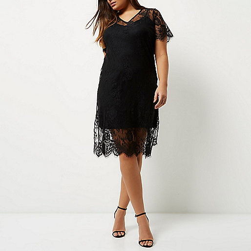 river island over body bag,jacques-vertuk South Africa Plus black layered lace dress women 697113