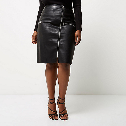 river island smock midi dress,New Season jacques-vertuk Plus black leather look pencil skirt Midi Skirts Skirts women