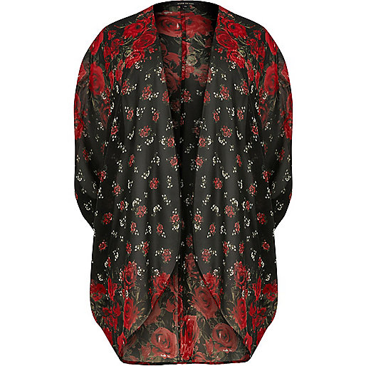 river island long coat sale,jacques-vertuk Online Plus black rose print batwing kimono women 701478