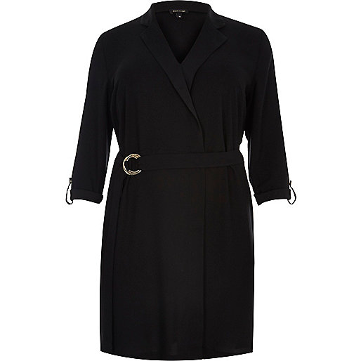 jacques-vertuk Plus black tux shirt dress 690230 women Dresses