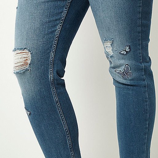 river island ladies mules,jacques-vertuk Clothing Australia Plus blue embroidered Alannah skinny jeans Jeans Sale women