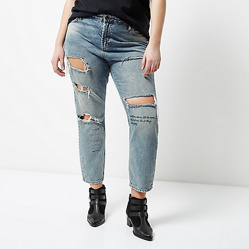 wide fit sliders river island,jacques-vertuk Online Plus blue wash ripped Ashley boyfriend jeans women 696958