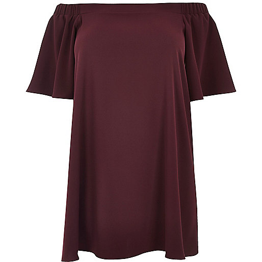 river island bag cheap,jacques-vertuk Online Ireland Plus burgundy bardot swing dress Dresses Sale women