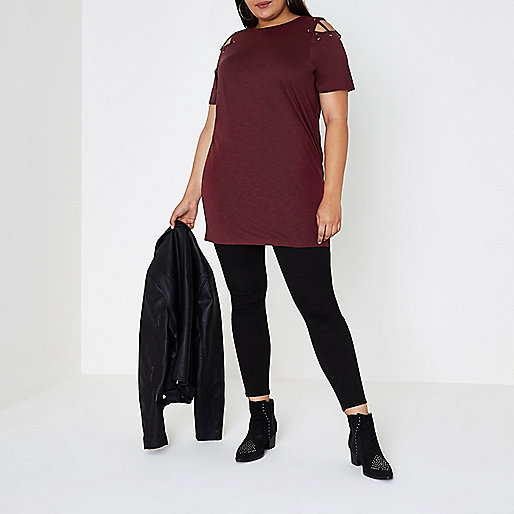 river island high waisted bum sculpt mom jeans,jacques-vertuk Outlet Store Plus burgundy cold shoulder oversized T-shirt Plain T-Shirts / Tanks T-Shirts & Tanks Tops women