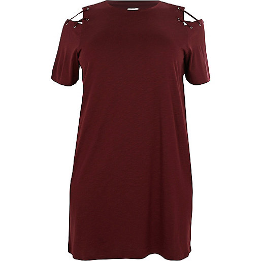 river island shoes heels,jacques-vertuk Online Plus burgundy cold shoulder oversized T-shirt women 708376