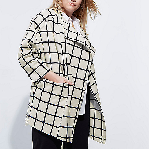 jacques-vertuk Plus cream check fallaway jacket 703615 women Coats / Jackets Jackets