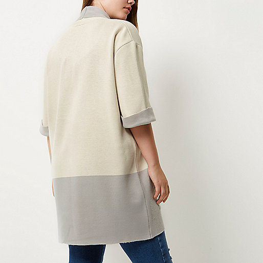 river island ladies sale tops,jacques-vertuk South Africa Plus cream color block cardigan women 688747