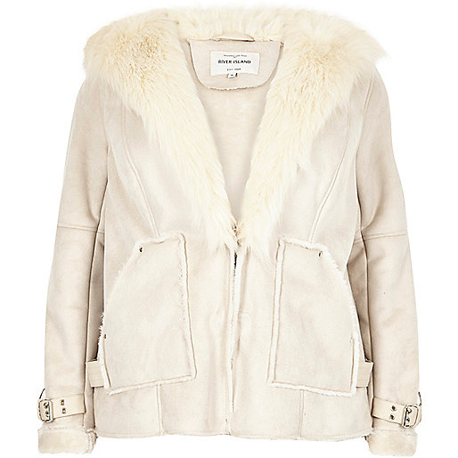 sale women river island,jacques-vertuk Dress Pink Plus cream shearling jacket Coats / Jackets Sale women