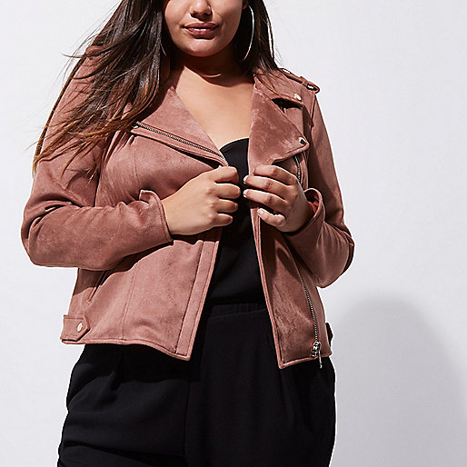 sliders womens river island,jacques-vertuk Sale Plus dark pink faux suede biker jacket women 704218