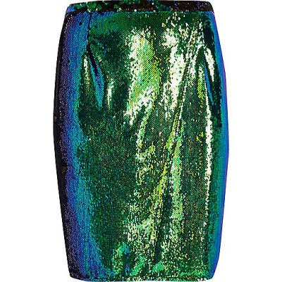 jacques-vertuk Plus emerald green sequin pencil skirt 693061 women Skirts