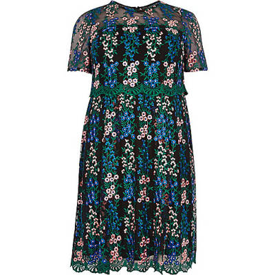 jacques-vertuk Plus floral mesh skater dress 689212 women Seasonal Offers