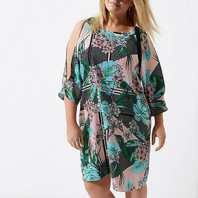 jacques-vertuk Plus green tropical print D-ring dress 705482 women Festival