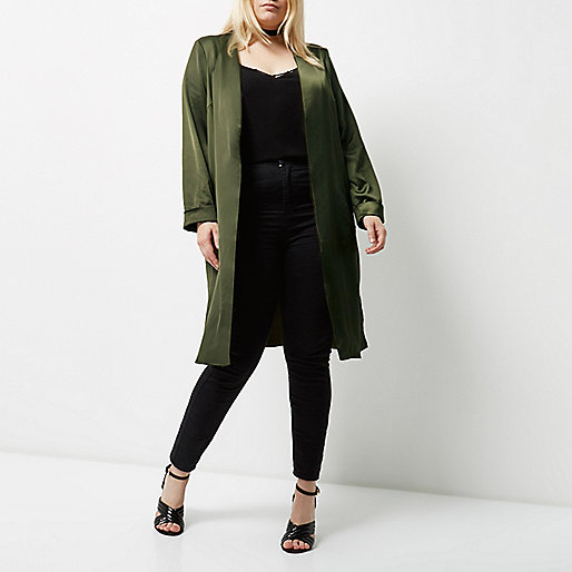 river island black coat mens,Where To Buy jacques-vertuk Online Plus khaki green embroidered duster Coats / Jackets Sale women