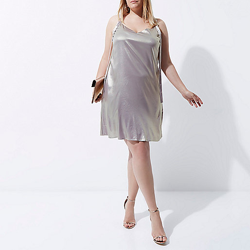 jacques-vertuk Plus light purple metallic ring slip dress 697998 women Dresses