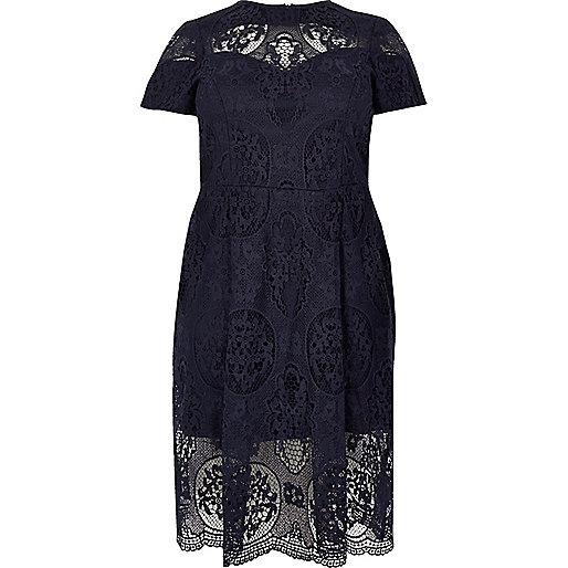 river island sale midi dresses,jacques-vertuk Ireland Plus navy lace midi dress women 688977