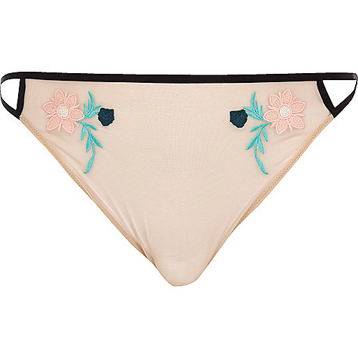 jacques-vertuk Plus nude floral cut-out knickers 692001 women Gifts