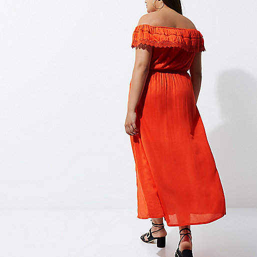 amelie jeans river island review,Womens Clothes jacques-vertuk Plus orange bardot maxi frill dress Maxi Dresses Dresses women