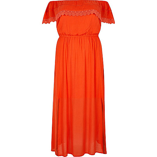 amelie jeans river island review,Womens Clothes jacques-vertuk Plus orange bardot maxi frill dress Maxi Dresses Dresses women