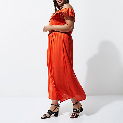 river island white mom jeans,jacques-vertuk Sale Plus orange bardot maxi frill dress women 705329