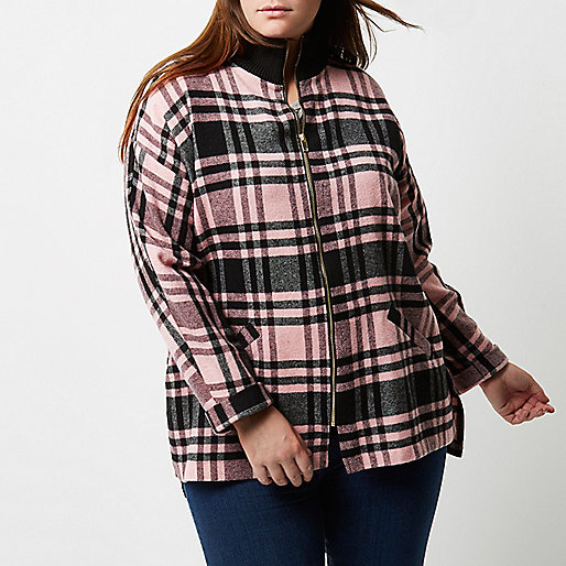 river island pink puff sleeve dress,jacques-vertuk Store Sale Plus pink check zip shacket Tops Sale women