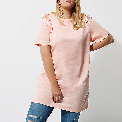 river island bootcut jeans,jacques-vertuk Shop Plus pink cold shoulder oversized T-shirt women 708375