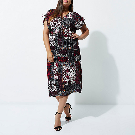 river island ditsy floral dress,jacques-vertuk Sale Plus purple tile print ruched midi dress women 704204