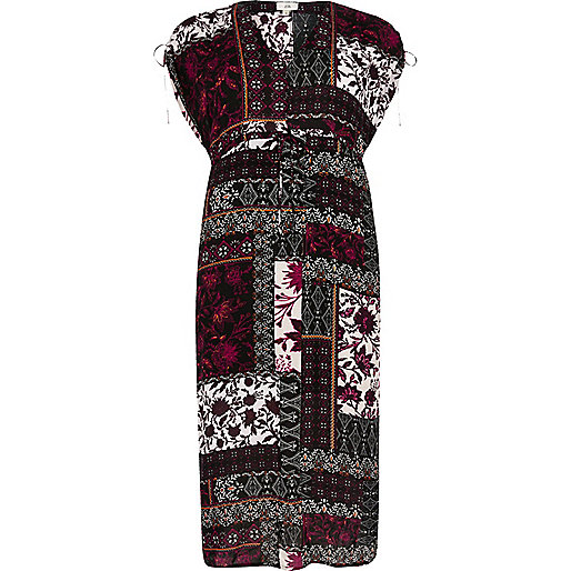 river island ditsy floral dress,jacques-vertuk Sale Plus purple tile print ruched midi dress women 704204