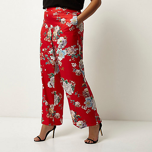 river island sparkly bag,jacques-vertuk UK Plus red floral print wide leg pants women 697982