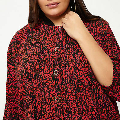 river island kaia,Kids Clothes jacques-vertuk Plus red print popper shirt Tops Sale women